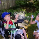 Nonna and Lucas do bubbles